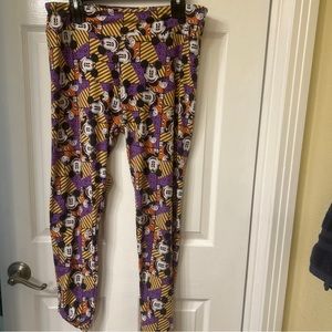 Lularoe Leggings Women’s Tall Curvy  Disney Mickey Mouse purple yellow stretch